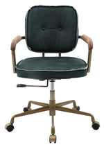 Siecross Emerald Green Leather/Metal Office Chair