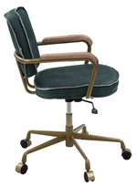 Siecross Emerald Green Leather/Metal Office Chair