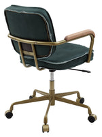 Siecross Emerald Green Leather/Metal Office Chair