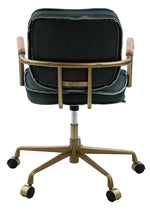 Siecross Emerald Green Leather/Metal Office Chair