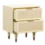 Sierra Buttermilk Wood/Rattan 2-Drawer Nightstand