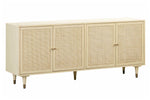 Sierra Buttermilk Wood/Rattan 4-Door Sideboard