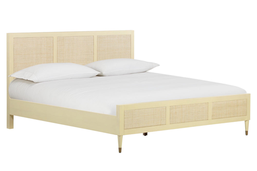 Sierra Buttermilk Wood/Rattan King Platform Bed