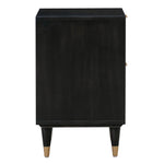 Sierra Noir Wood/Brown Rattan 2-Drawer Nightstand