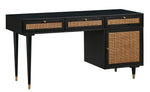 Sierra Noir Wood/Brown Rattan Desk