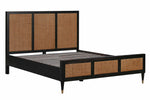 Sierra Noir Wood/Brown Rattan King Platform Bed