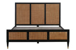 Sierra Noir Wood/Brown Rattan King Platform Bed