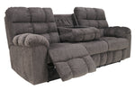 Acieona Slate Chenille Manual Recliner Sofa (Oversized)