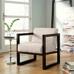 Alarick Cream Fabric/Wood Accent Chair