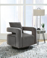 Alcoma Otter Velvet Swivel Accent Chair