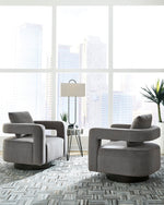 Alcoma Otter Velvet Swivel Accent Chair