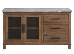 Aleeda Natural Marble/Brown Wood Dining Server