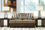 Alesbury Brown Fabric/Chocolate Faux Leather Loveseat