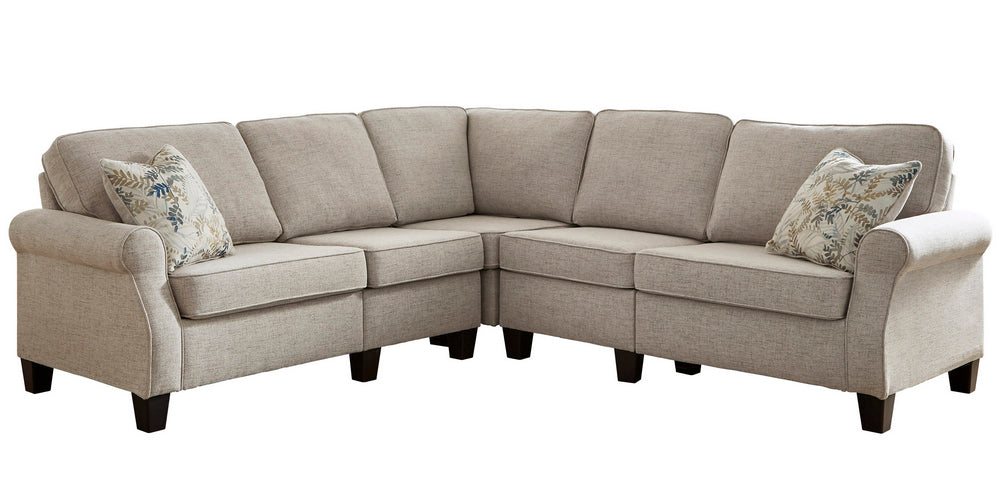 Alessio 4-Pc Beige Fabric Sectional Sofa