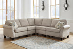 Alessio 4-Pc Beige Fabric Sectional Sofa