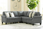 Alessio 4-Pc Charcoal Fabric Sectional Sofa