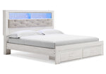 Altyra White King Bookcase Storage Bed