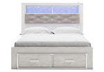 Altyra White Queen Bookcase Storage Bed