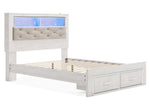 Altyra White Queen Bookcase Storage Bed