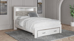 Altyra White Queen Bookcase Storage Bed