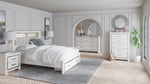 Altyra White Queen Bookcase Storage Bed