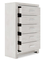 Altyra White Wood 5-Drawer Chest