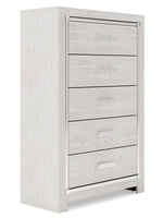 Altyra White Wood 5-Drawer Chest