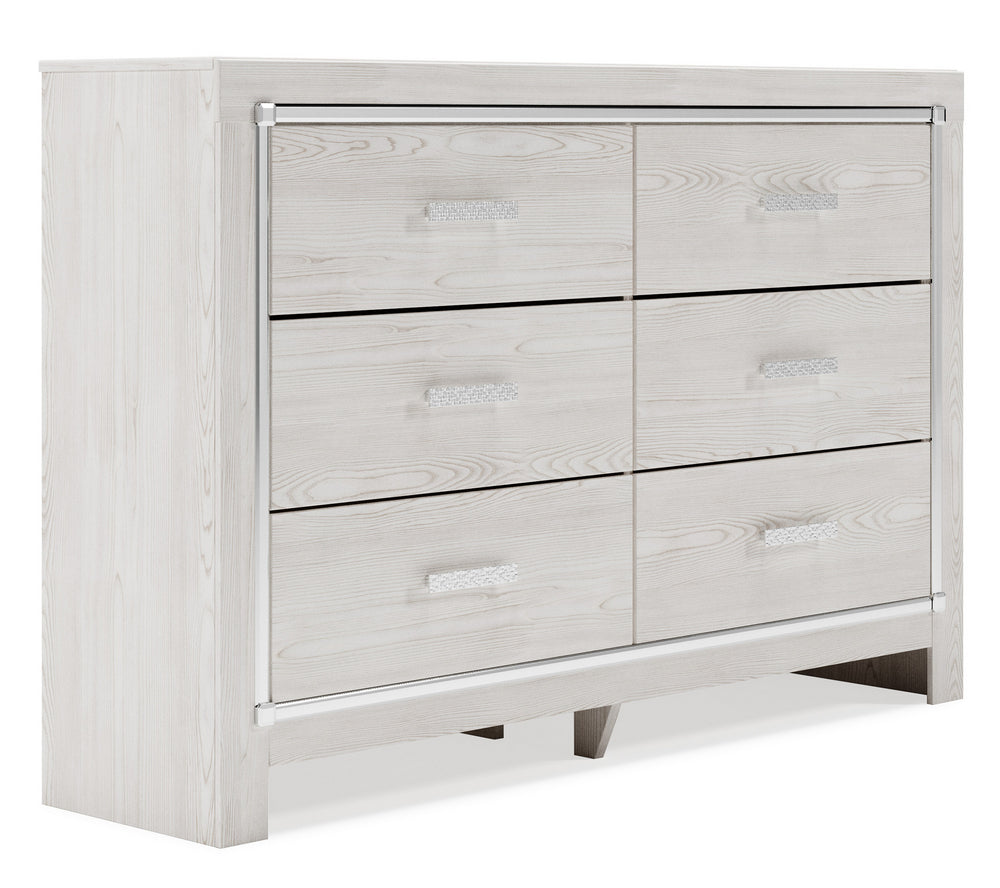 Altyra White Wood 6-Drawer Dresser