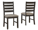 Ambenrock 2 Light Brown Fabric/Black Wood Side Chairs