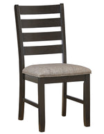 Ambenrock 2 Light Brown Fabric/Black Wood Side Chairs