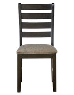 Ambenrock 2 Light Brown Fabric/Black Wood Side Chairs