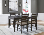 Ambenrock Almost Black Wood Storage Dining Table