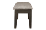 Ambenrock Light Brown Fabric/Black Wood Dining Storage Bench