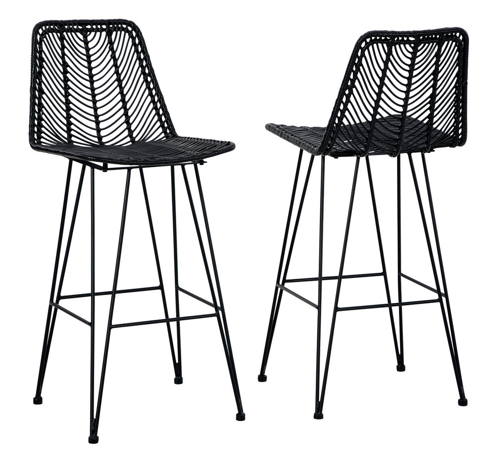 Angentree 2 Black Resin Fiber/Steel Bar Stools