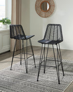 Angentree 2 Black Resin Fiber/Steel Bar Stools