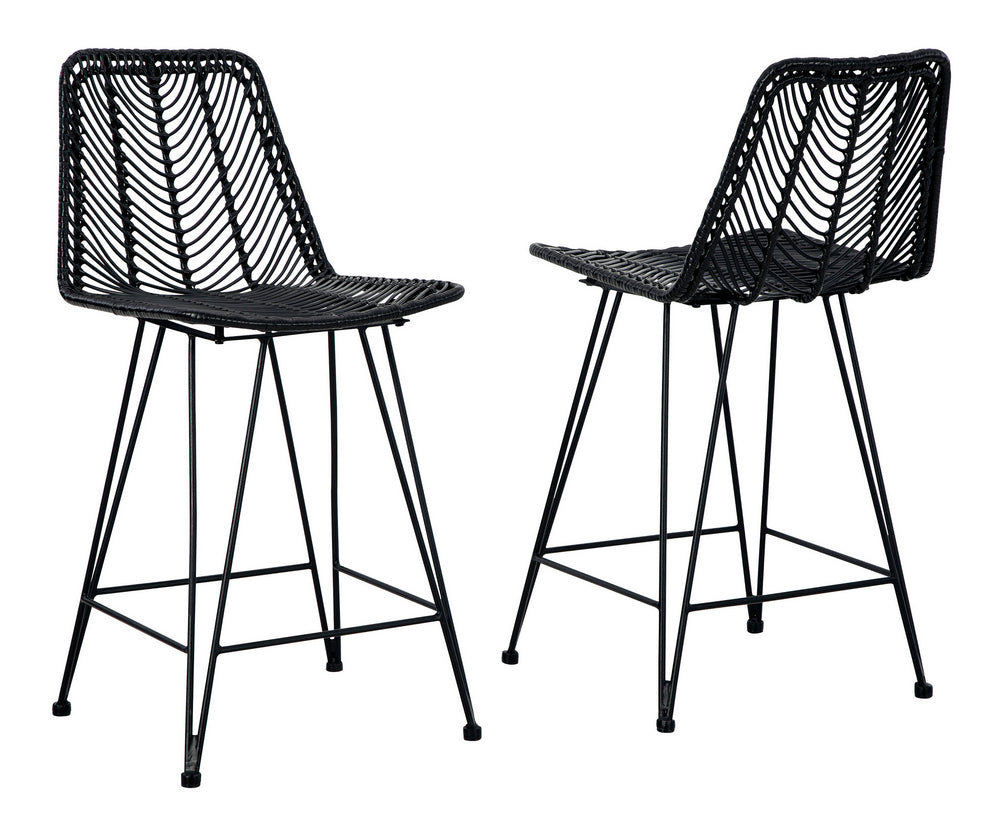 Angentree 2 Black Resin Fiber/Steel Counter Height Chairs