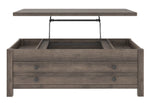 Arlenbry Gray Wood Lift-Top Coffee Table