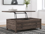 Arlenbry Gray Wood Lift-Top Coffee Table