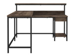 Arlenbry Gray Wood/Black Metal L-Desk