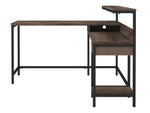 Arlenbry Gray Wood/Black Metal L-Desk