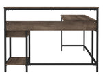 Arlenbry Gray Wood/Black Metal L-Desk