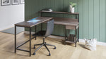 Arlenbry Gray Wood/Black Metal L-Desk