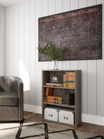 Arlenbry Gray Wood Medium Bookcase