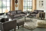 Arroyo Smoke Faux Leather 2-Seat Sofa