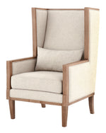 Avila Linen Fabric/Wood Accent Chair