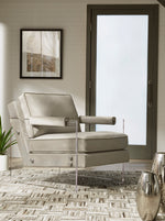 Avonley Taupe Velvet/Acrylic Accent Chair