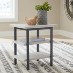 Bayflynn 2 Whitewash Wood/Gunmetal Metal End Tables