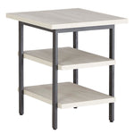 Bayflynn 2 Whitewash Wood/Gunmetal Metal End Tables