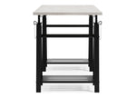 Bayflynn Whitewash Wood/Gunmetal Metal Adjustable Height Desk