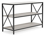 Bayflynn Whitewash Wood/Gunmetal Metal 3-Shelf Bookcase